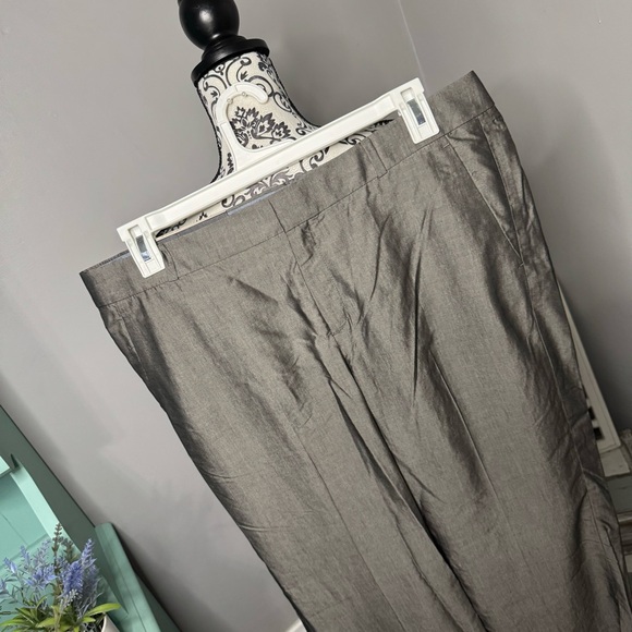 Banana Republic Silk Blend Logan Crop Mid Rise Trouser Pant Size 14 NWT - Picture 3 of 13